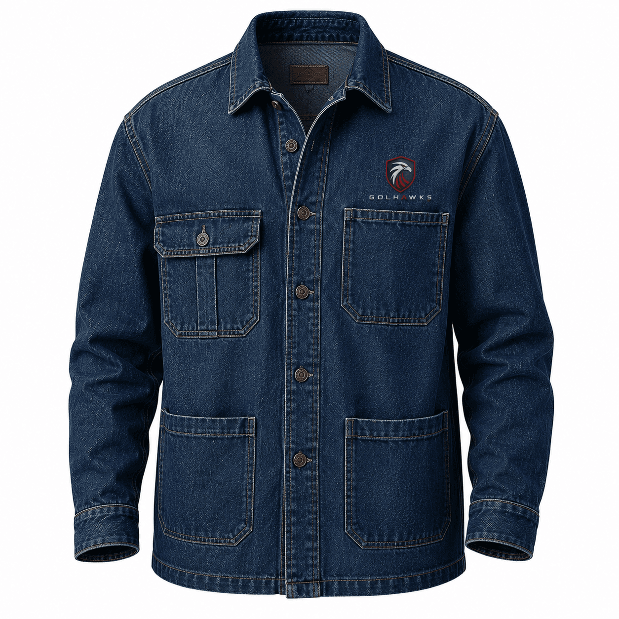 Utility Denim Work Overshirt - Custom DENIM PRODUCTS Manufacturing View 1 | GolHawks International Sialkot